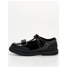 V By Very Toezone Girls T-Bar Patent Leather Bow Shoe