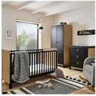 Cuddleco Rafi 3 Piece Nursery Furniture Set - Oak And Black