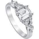 The Love Silver Collection Ss Cz Emerald Cut Vintage Ring