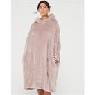V By Very Oversized Robe Hoodie With Teddy Hood - Mink
