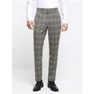 River Island Check Suit Trousers Dez Sl - Grey