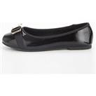V By Very Extra Wide Fit Patent Bow Ballerina - Black