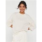 V By Very Crew Neck Travelling Cable Jumper - Cream