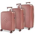 Rock Luggage Infinity 3 Piece Set Hardshell 8 Wheel Spinner - Dusty Pink