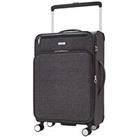 Rock Luggage Rocklite Dlx 8 Wheel Soft Unique Lightweight Medium Suitcase - Charcoal