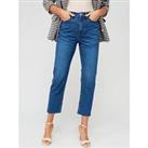 V By Very The Paris Cut Straight Crop Jean - Mid Wash Blue