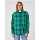 Wrangler Patch Pocket Check Long Sleeve Shirt - Green