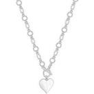Mood Silver Molten Heart Ball Chain Long Pendant Necklace