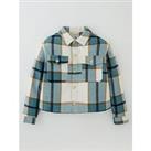 V By Very Girls Checked Cropped Shacket - Multi