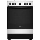 Indesit Is67G5Phx 60Cm, Single Dual Fuel Cooker With Gas Hob And Electric Oven - Inox