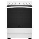 Indesit Is67V5Khw 60Cm, Single Electric Cooker With Ceramic Hob - White