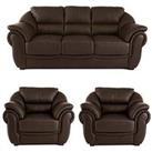 Naples Leather 3 Seater + 2 Armchairs Set (Buy And Save!)