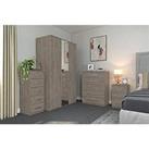 One Call Reagon Ready Assembled 4 Piece Package - 2 Door Wardrobe, 5 Drawer Chest And 2 Bedside Ches