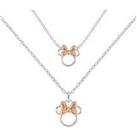 Disney Minnie Mouse Two Tone Plated Mother & Daughter Necklace Set