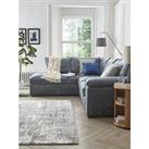 Very Home Salerno Standard Seater Fabric Left Hand Corner Chaise Sofa - Blue Grey - Fsc Certified