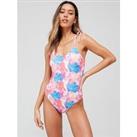 V By Very Tie Shoulder Swimsuit - Multi