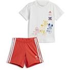 Adidas Sportswear Infant Unisex 2 Piece Disney Mickey Mouse Shorts And Short Sleeve T-Shirt Set - Wh