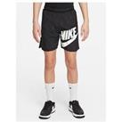 Nike Older Boys Sportswear Woven Big Logo Short - Black/White