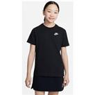 Nike Older Girls Sportswear Club Boyfriend T-Shirt - Black