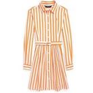 Ralph Lauren Girls Stripe Shirt Dress - Light Orange