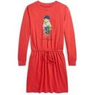 Ralph Lauren Girls Bear Jersey Dress - Red