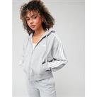 Adidas Sportswear Essentials 3-Stripes French Terry Bomber Full-Zip Hoodie - Grey