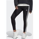 Adidas Sportswear Womens High Waisted 3 Stripe Leggings - Black/White