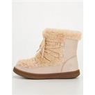 V By Very Girls Faux Fur Boot - Beige
