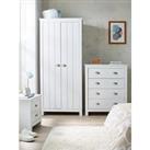 Very Home Atlanta 3 Piece Package - 2 Door Wardrobe, 4 Drawer Chest And 2 Drawer Bedside Chest - Whi