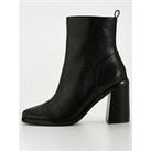 V By Very Block Heel Ankle Boot With Bubble Rand - Black