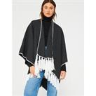 V By Very Edge Stich Wrap - Charcoal