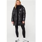 Tommy Jeans Alaska Mid Length Quilted Puffer Jacket - Black