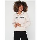 Tommy Hilfiger Monotype Embroidered Logo Hoodie - Cream