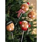 Very Home Set Of 4 Gingerbread Christmas Tree Picks