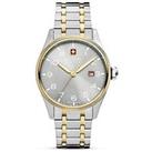 Swiss Military Silver And Yellow Gold Stainless Steel Bracelet Watch With Warm Grey Dial