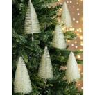 Very Home Set Of 6 Bottle Brush Green Christmas Tree Clips With Frosted Tips