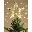 Very Home Pre Lit White Star Christmas Tree Topper