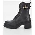 Boss Carol Leather Lace Up Boot - Black
