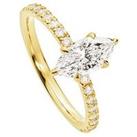 Created Brilliance Maeve 18Ct Yellow Gold 1Ct Marquise Lab Grown Diamond Hidden Halo Engagement Ring