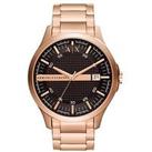 Armani Exchange 3-Hand Date Rose Gold-Tone Stainless Steel Watch