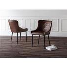 Julian Bowen Luxe Set Of 2 Faux Leather Dining Chairs