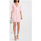 M05Ch1N0 Jeans Knitted Short Sleeve Cardigan Dress - Fantasy Print Pink