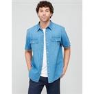 Levi'S Short Sleeve Relaxed Fit Western Shirt - Blue