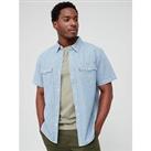 Levi'S Short Sleeve Relaxed Fit Western Shirt - Light Blue