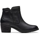 Clarks Neva Zip Wp Boots - Black Leather
