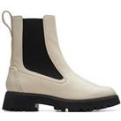 Clarks Stayso Rise Boots - Ivory Leather