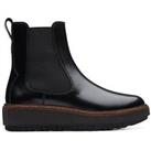 Clarks Oriannaw Up Boots - Black Leather
