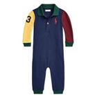 Ralph Lauren Baby Colour Block One Piece Coverall Romper - French Navy Multi