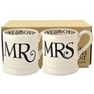 Emma Bridgewater Black Toast Mr & Mrs Set Of 2 1/2 Pint Mugs Boxed