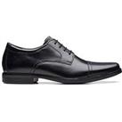 Clarks Wide Fit Howard Cap Oxford Shoes - Black
